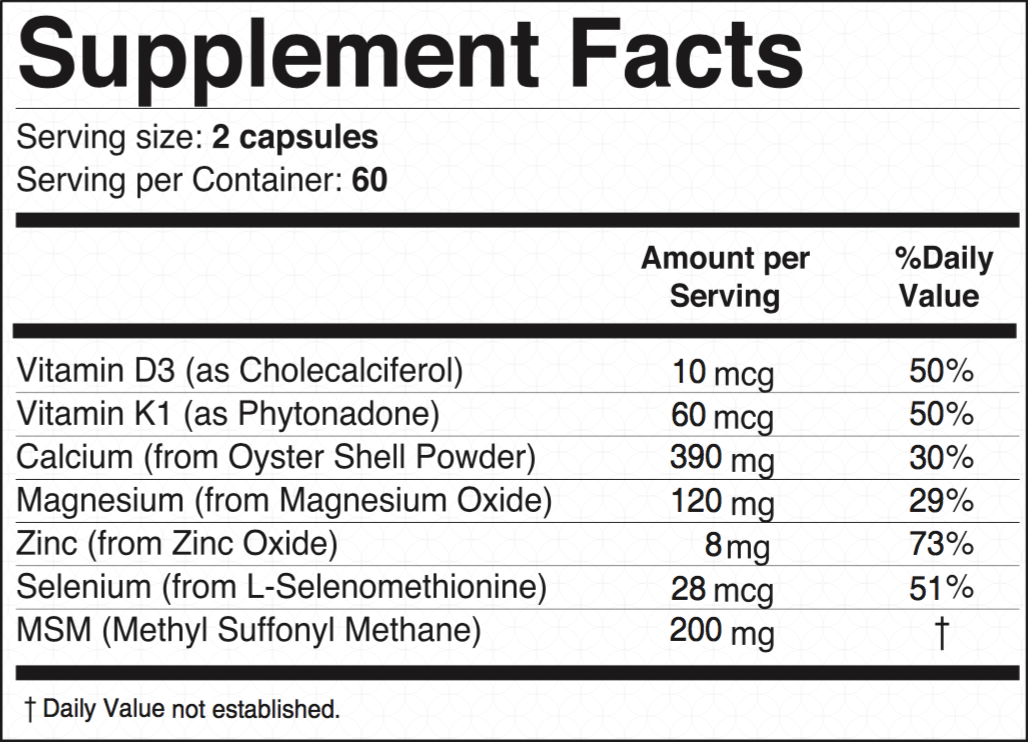 Nano Calcium Magnesium & MSM Supplements